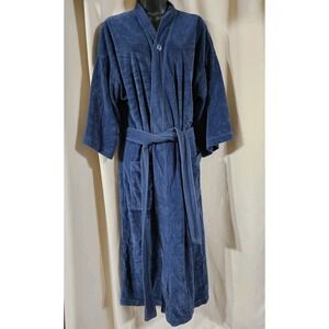 Vtg Christian Dior Monsieur Robe One Size Mens Blue Lounge Sleep Casual Bath USA